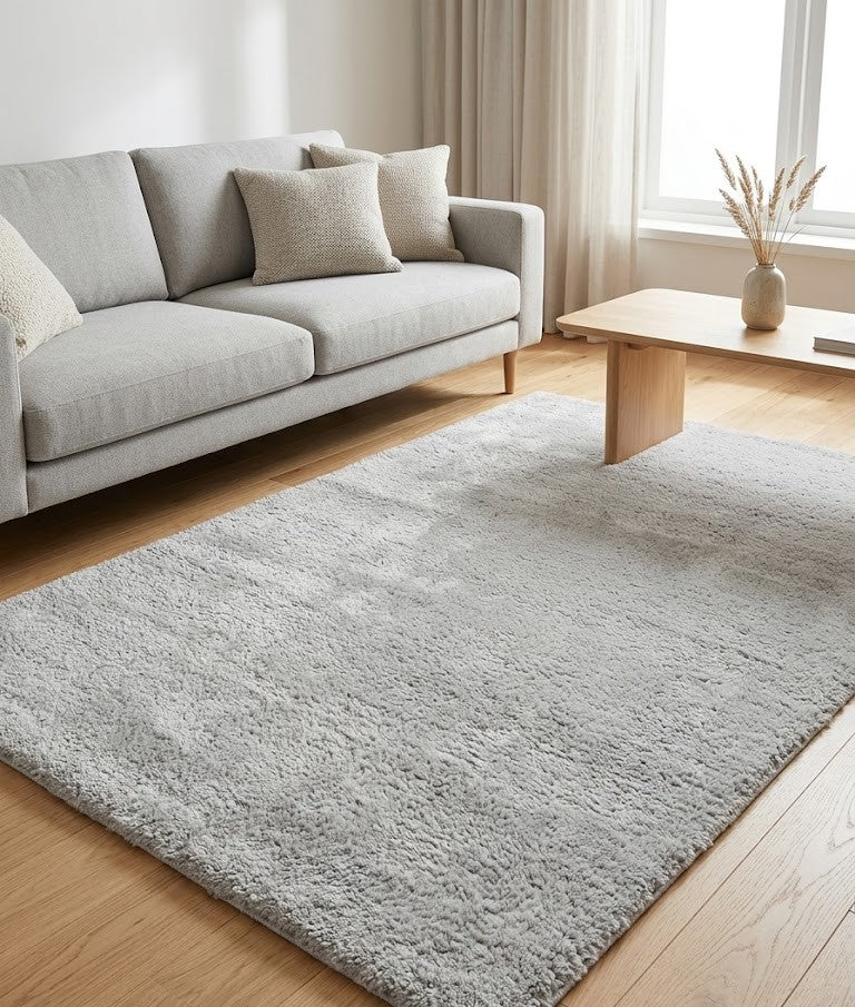 Tepih Modern Aksu Royal Grey Anti-Slip për Sallon dhe Dhomë Gjumi