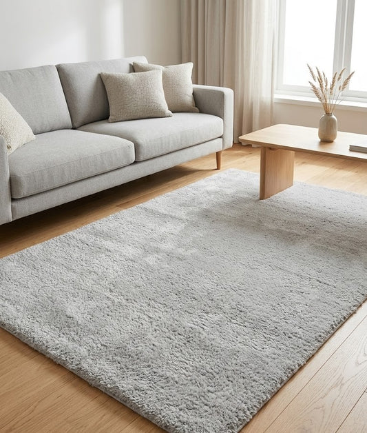 Tepih Modern Aksu Royal Grey Anti-Slip për Sallon dhe Dhomë Gjumi